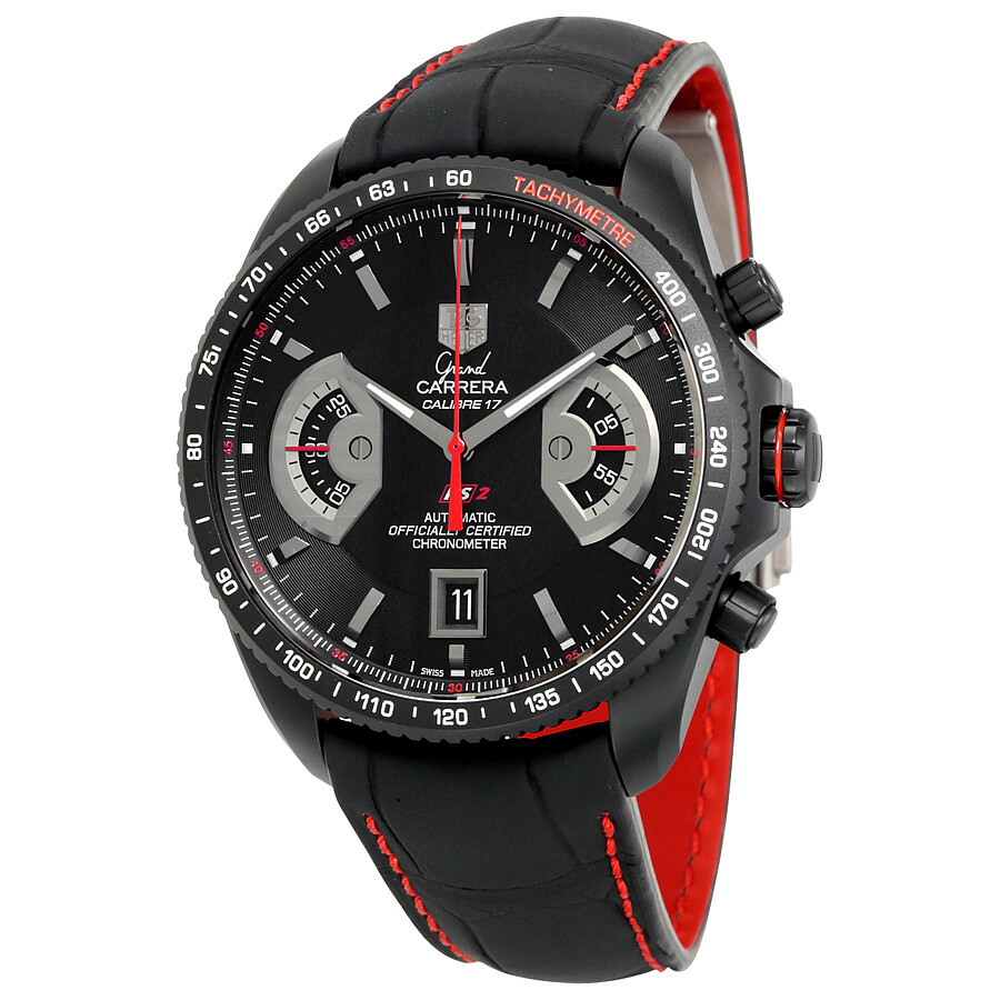 Tag Heuer Preowned Tag Heuer Grand Carrera Chronograph Black Dial Men