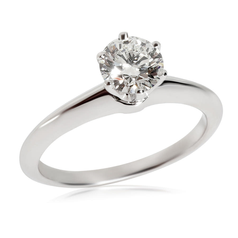Tiffany gold ring engagement solitaire yellow round Tiffany gold ring engagement solitaire yellow round