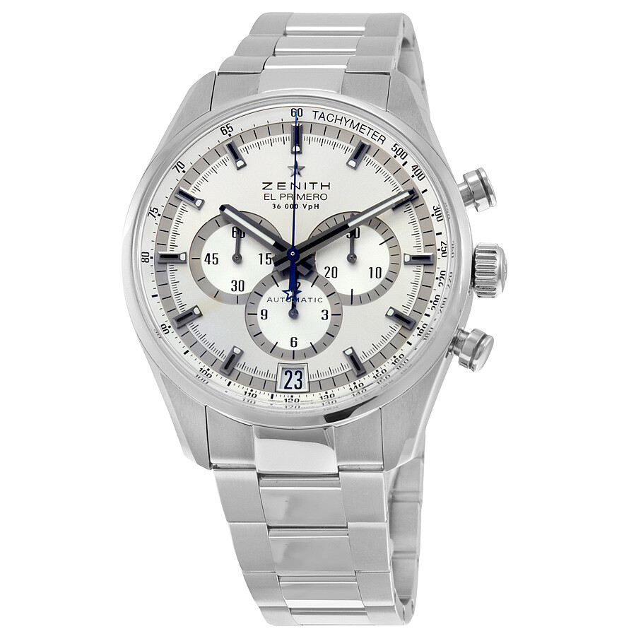 Zenith Pre-owned Zenith El Primero Chronograph Silver Dial Men's Watch ...