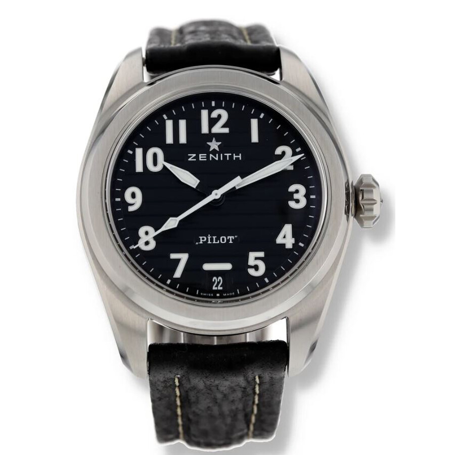 Zenith Pre-owned Zenith Pilot Black Dial Men's Watch 03.4000.3620/21 ...