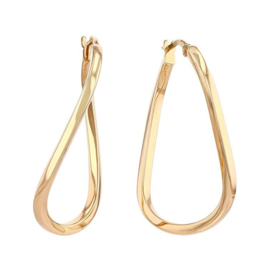 Roberto Coin Processing...  Oro Classic Yellow Gold Oval Twisted Hoop Earrings - In Yellow