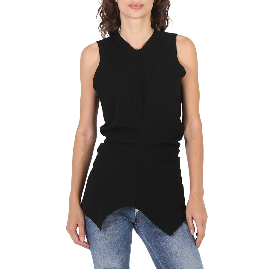 Proenza Schouler Ladies Black Textured Crepe Sleeveless Top In Black