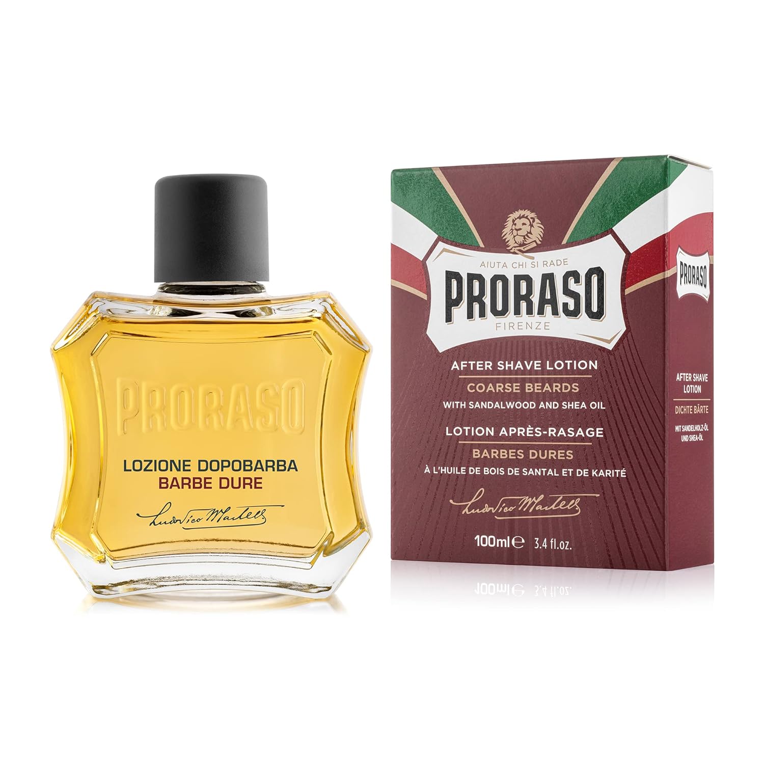 Proraso Men's Aftershave Lotion Coarse Beards With Sandalwood And Shea Oil 3.4 oz Fragrances 8004395