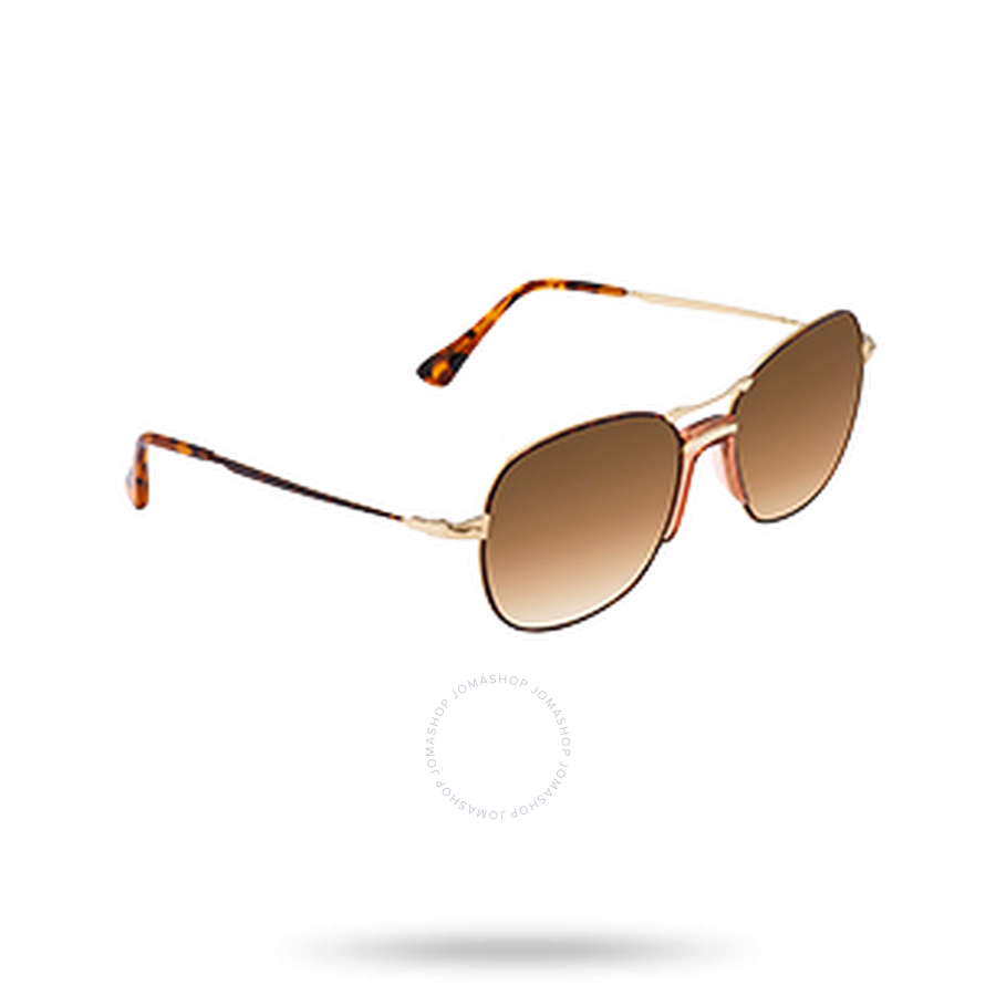 Persol Clear Brown Gradient Aviator Unisex Sunglasses PO2449S 107551 56