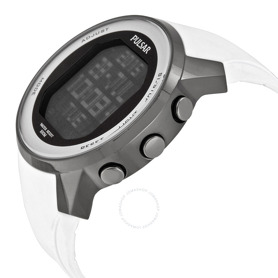 Pulsar Classic Black Digital Display Men's Rubber Strap Watch PQ2015