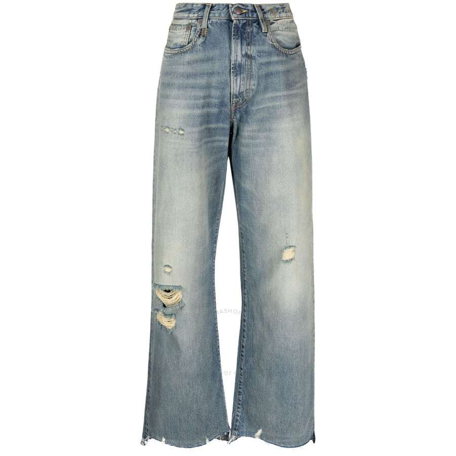 R13 Ladies Hester Blue Wayne Wide-Leg Jeans, Waist Size 28
