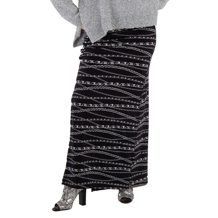 All Over Chain Print Midi Skirt