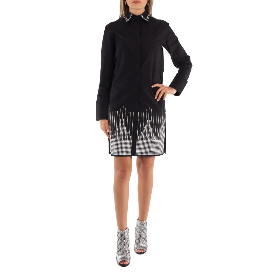 Embellished Stud Shirt Dress