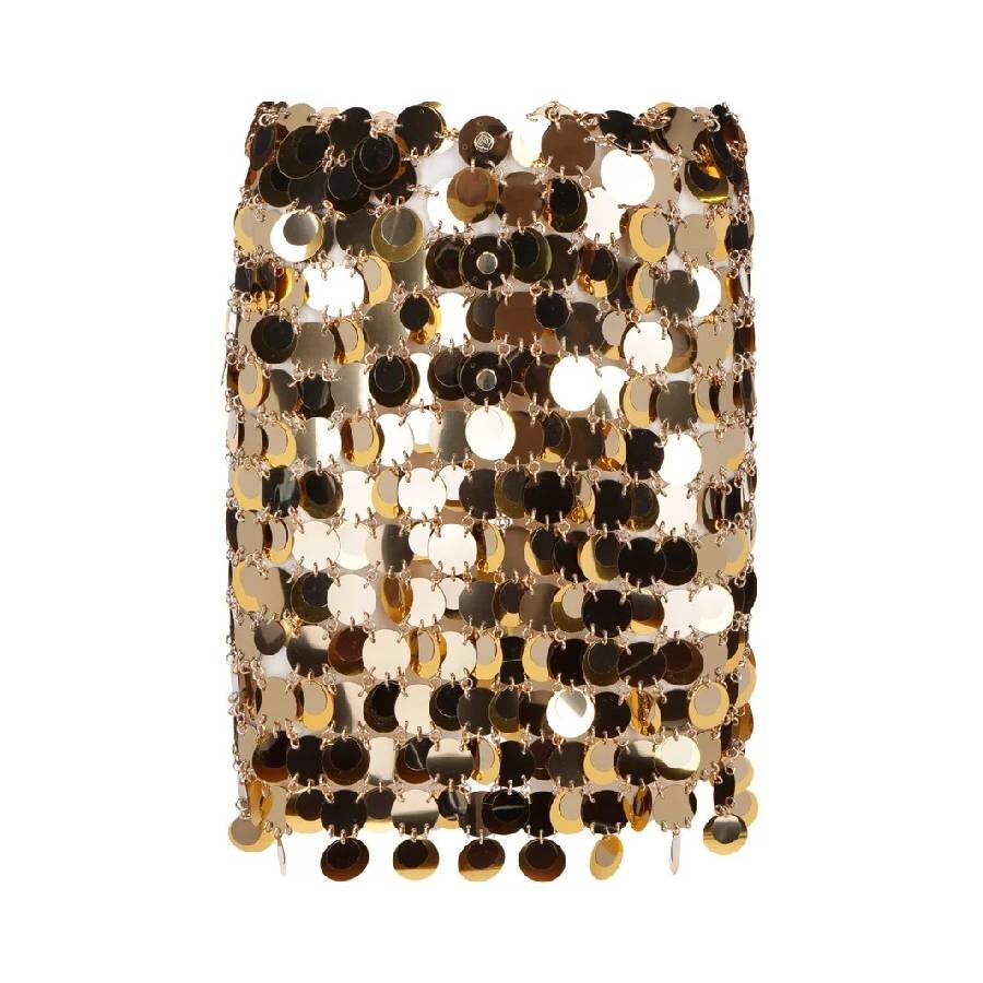 Gold Sparkle Discs Skirt, Brand Size 38 (US Size 6)