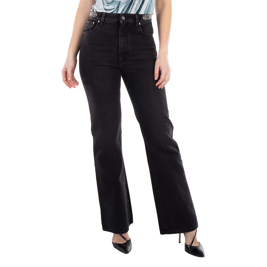 Ladies Black 1969 Cotton Straight-Leg Jeans
