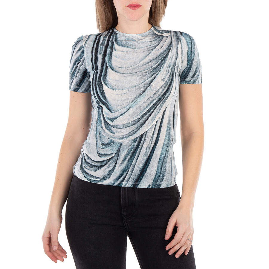 Ladies Blue Drape T-Shirt