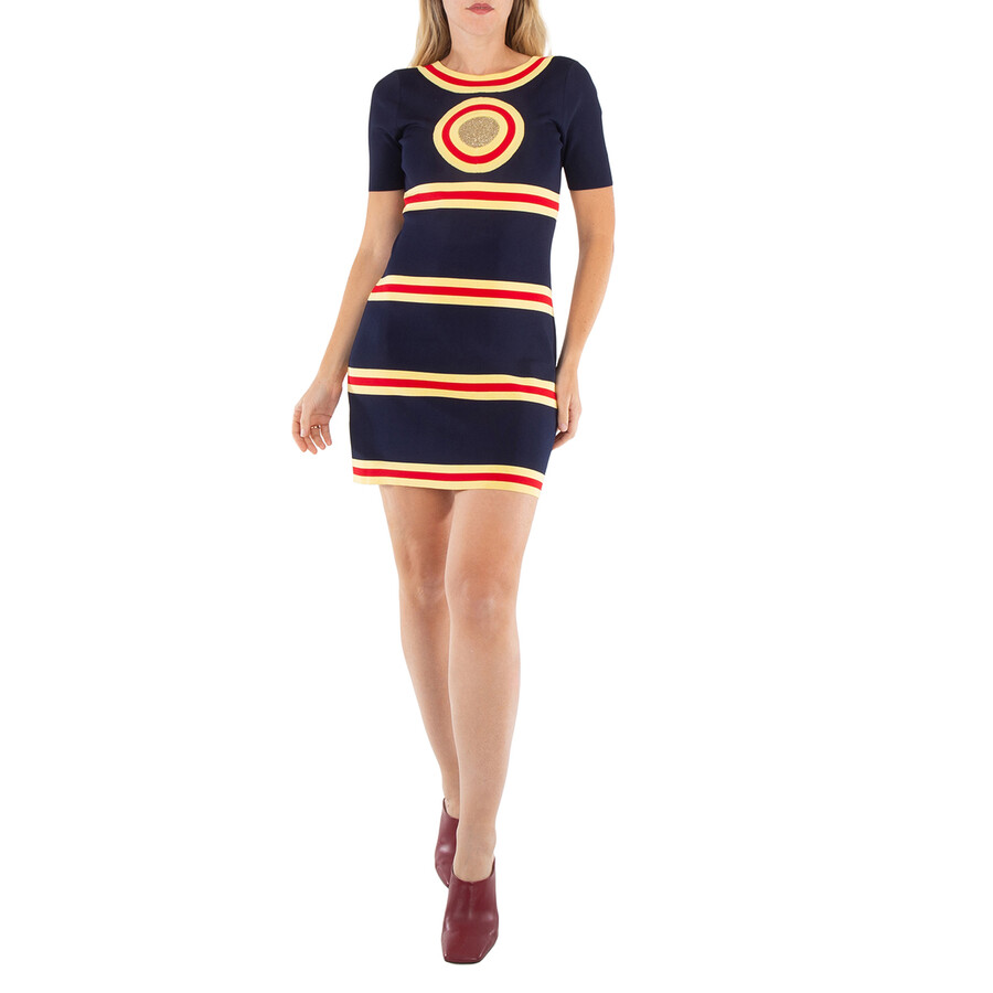 Stripe-Jacquard Minidress