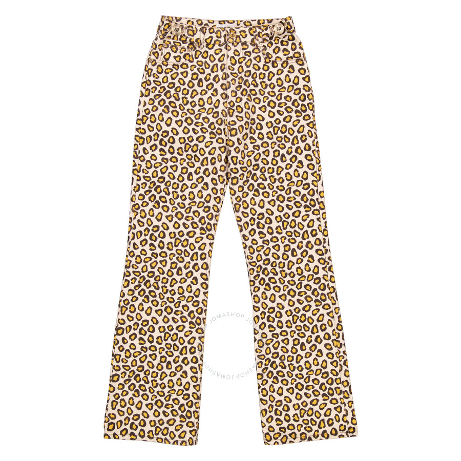 Rabanne Leopard Natural Movida Printed Flared Jeans