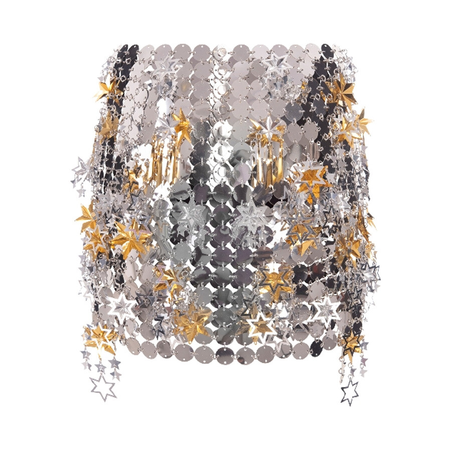 Womens Mixed Metal Mini Skirt