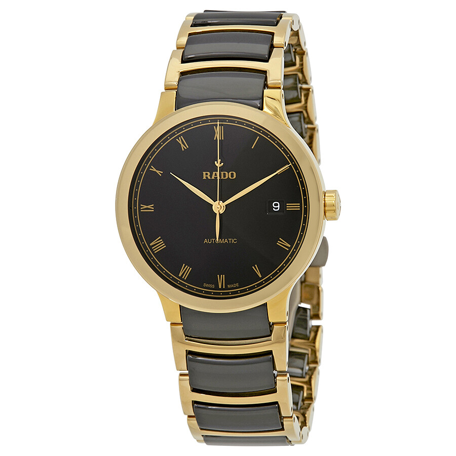 Rado Centrix Automatic Black Dial Gold PVD Black Ceramic Ladies