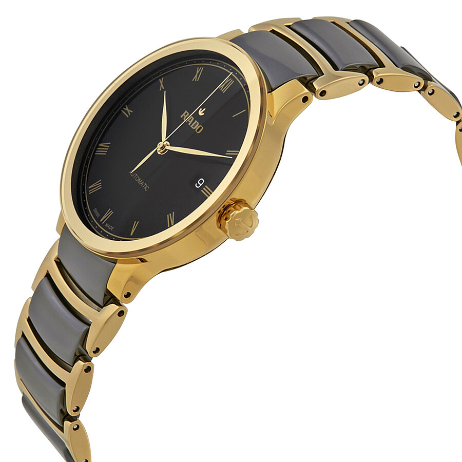 Rado Centrix Black Dial Gold PVD Black Ceramic Ladies Watch R30079152