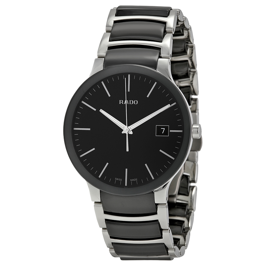 Rado Centrix Black Dial Stainless Steel and Black Ceramic Men's Watch R30934162