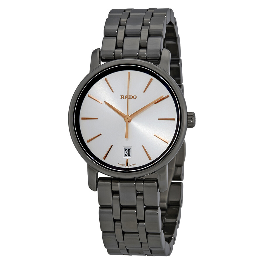 Rado DiaMaster Silver Dial Ladies Ceramic Watch R14064107 7612819047287