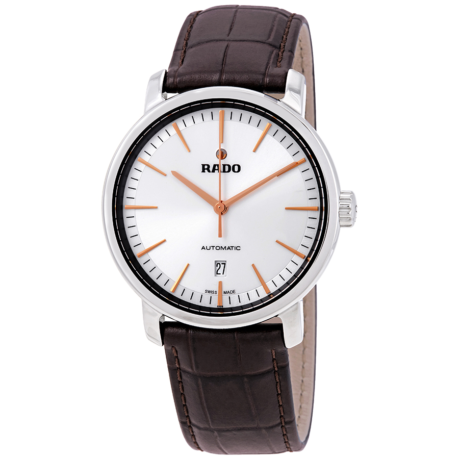 Rado DiaMaster XL Silver Dial Automatic Men's Leather Watch R14074086