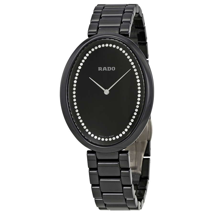 Rado Esenza Black Diamond Dial Black Ceramic Ladies Watch R53093722