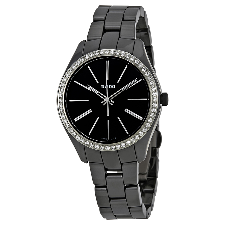 Rado HyperChrome Black Dial Ladies Diamond Ceramic Watch R32312152