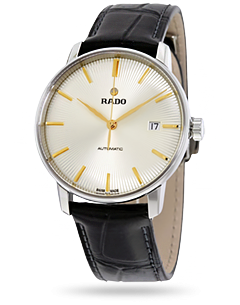 Rado Coupole Automatic White Dial Black Leather Unisex Watch R22860105 ...