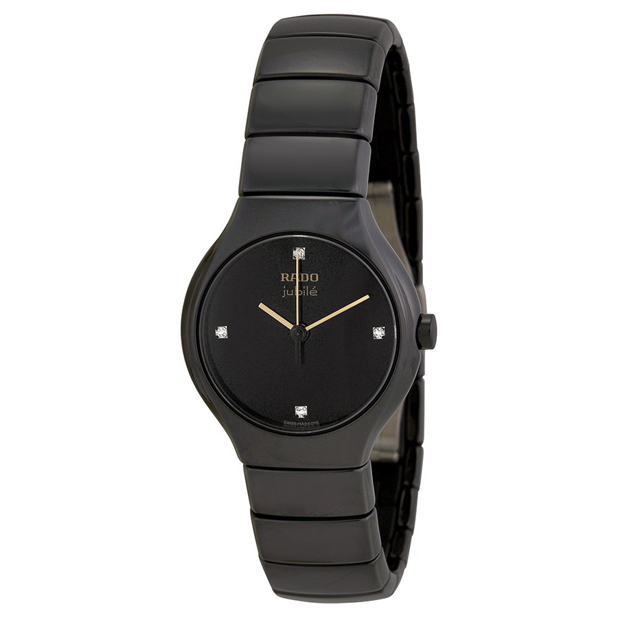 Rado True Black Dial Diamond Ceramic Ladies Watch R27655752