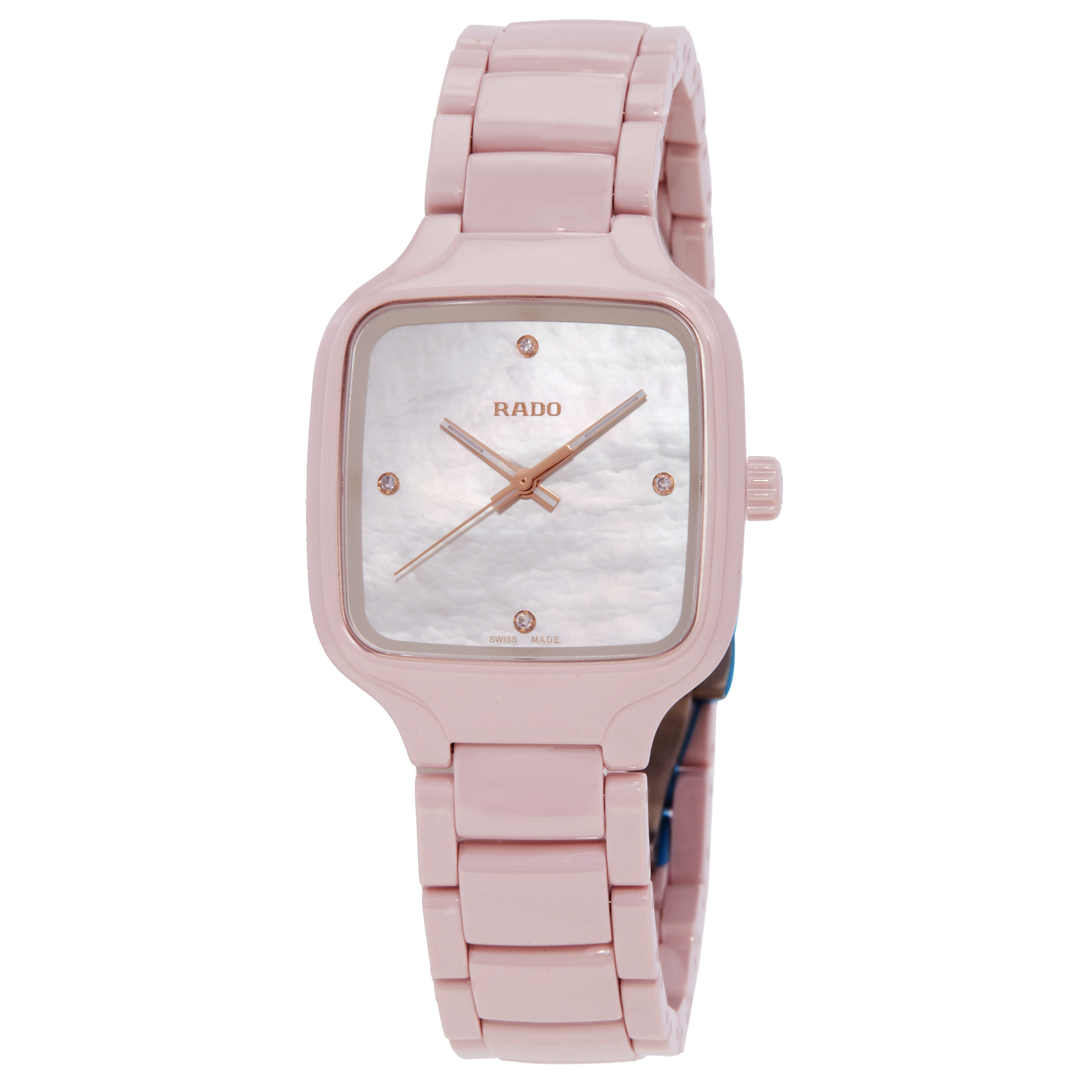 Rado True Square Quartz Diamond White Mother of Pearl Dial Watch R27181902