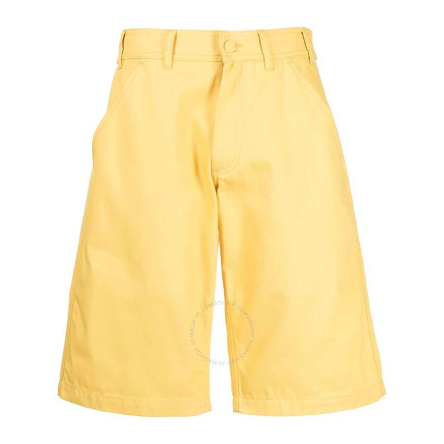 Raf Simons Logo-patch Tailored Shorts In Yellow