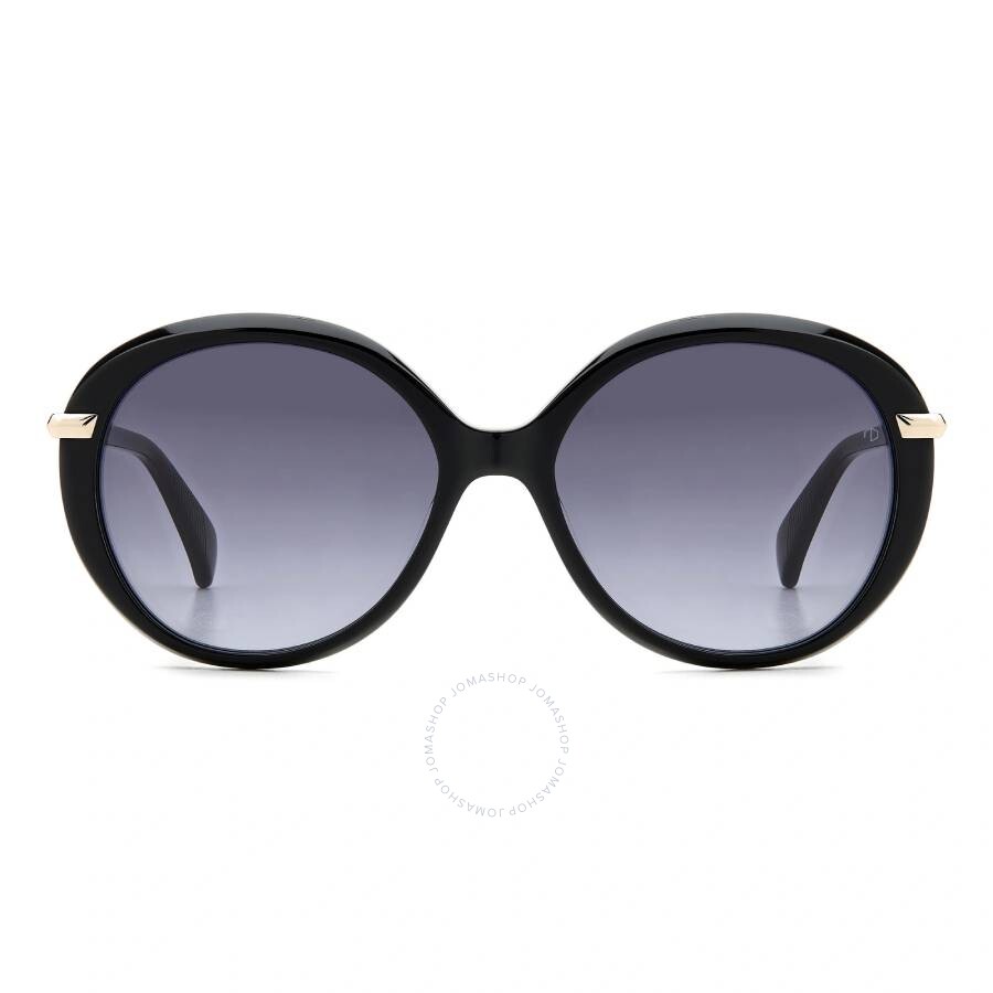 Rag & Bone Grey Round Ladies Sunglasses Rnb1075/s 0807/9o 56 In Black
