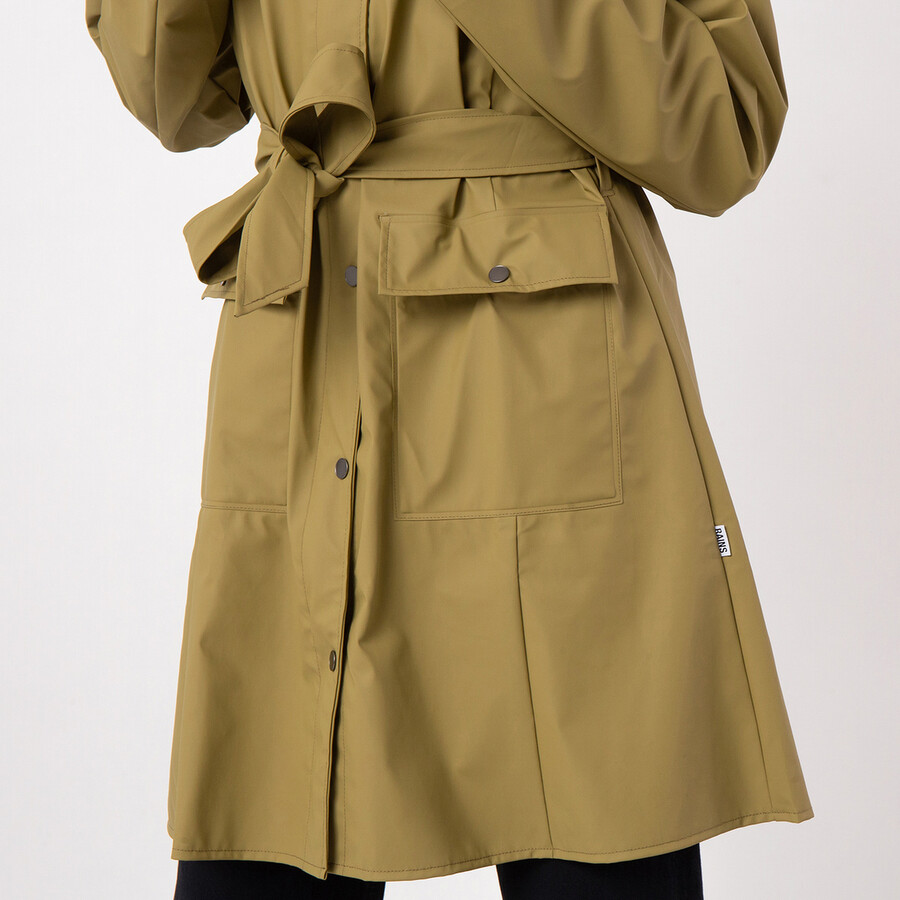 Curve Hooded Belted Waterproof Jacket
