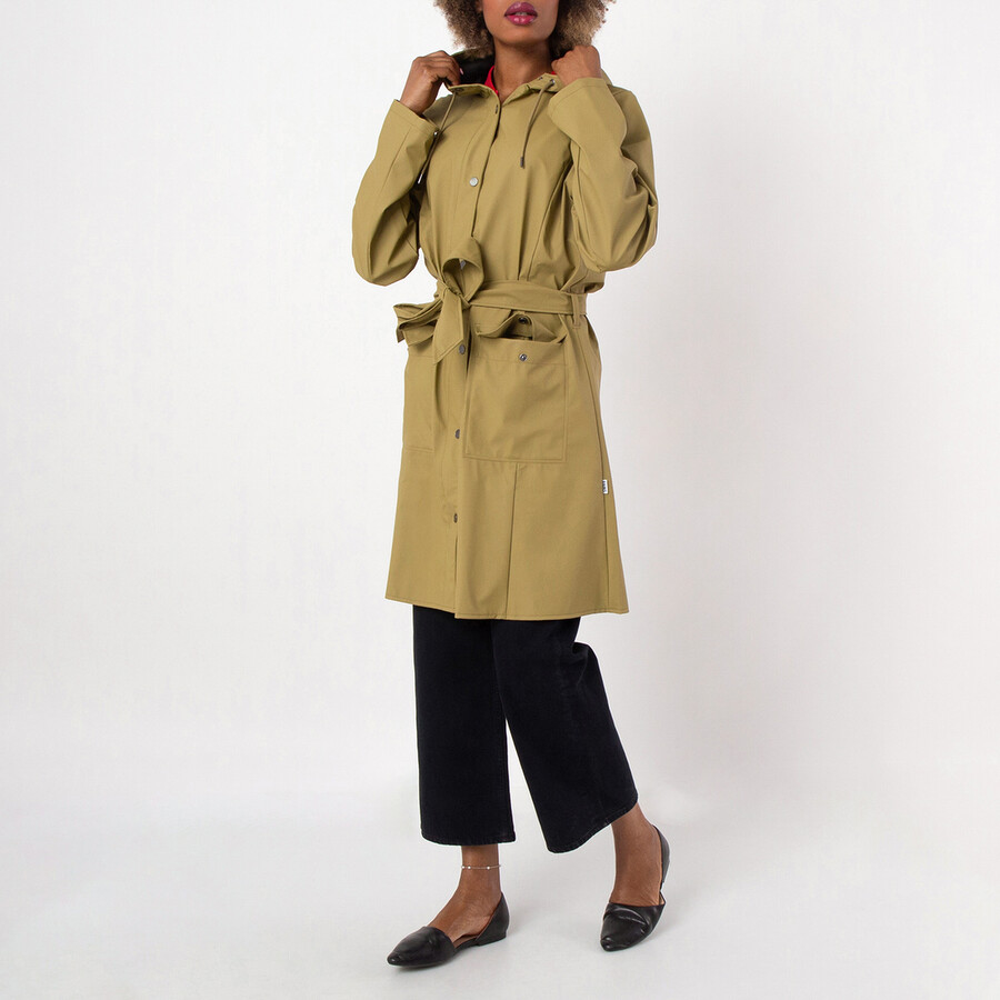 Curve Hooded Belted Waterproof Jacket