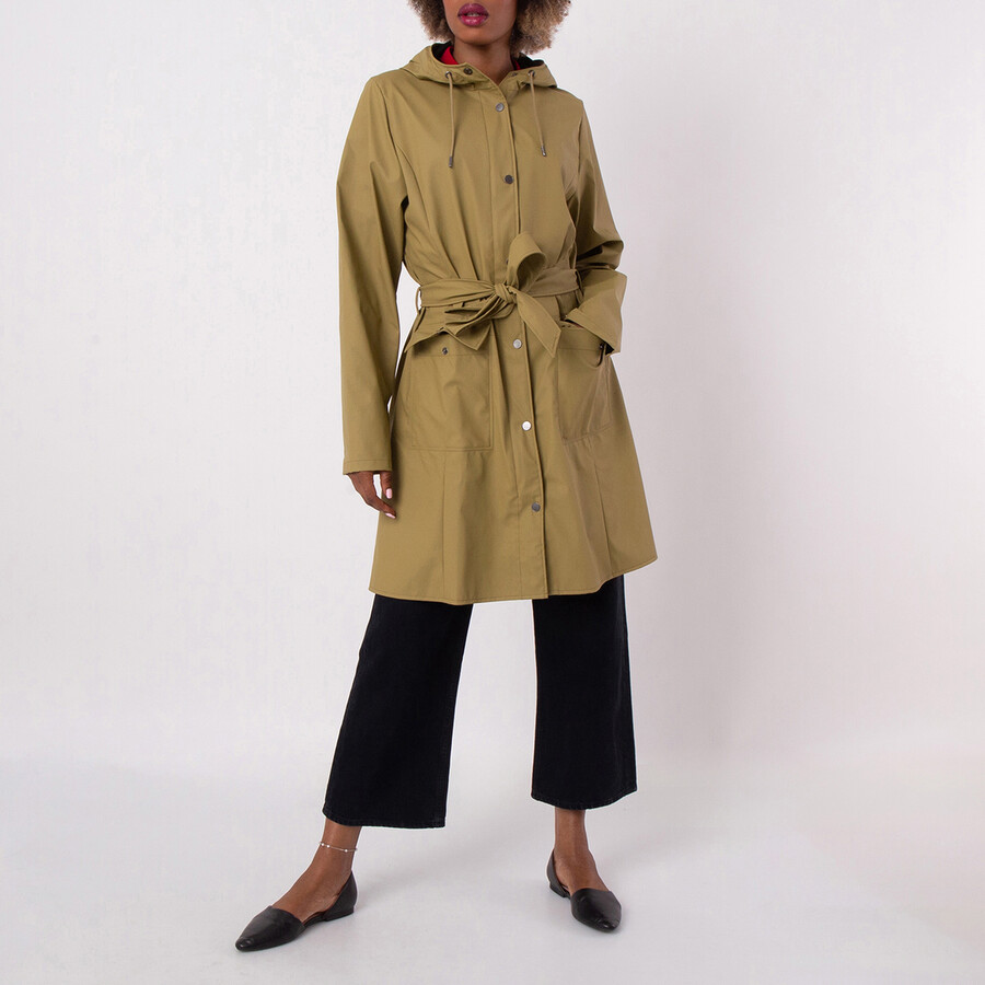 Curve Hooded Belted Waterproof Jacket