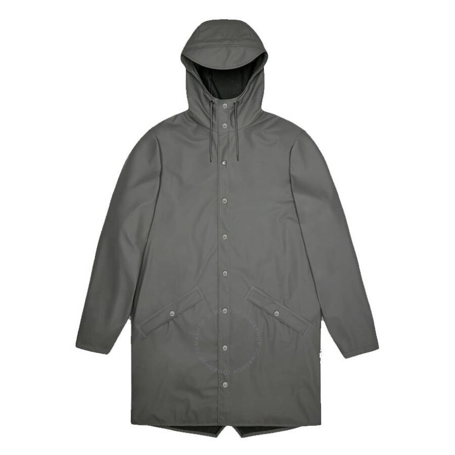 Rains Unisex Long Rain Jacket In Grey