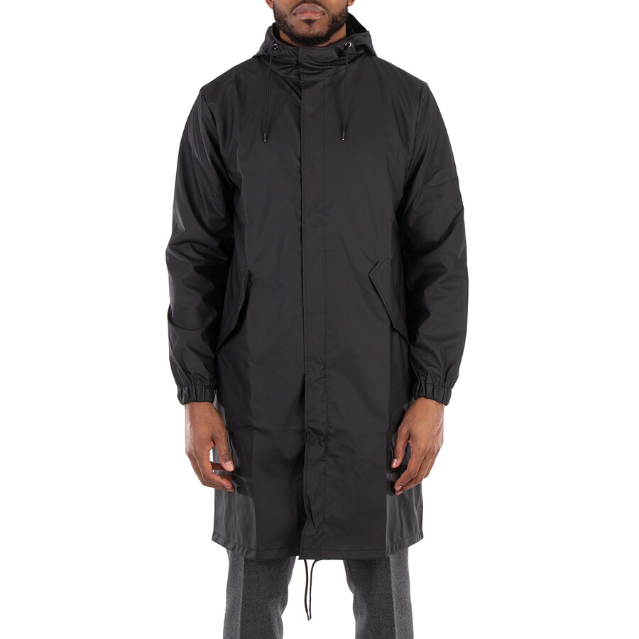 Men's Black Fishtail Raincoat Parka
