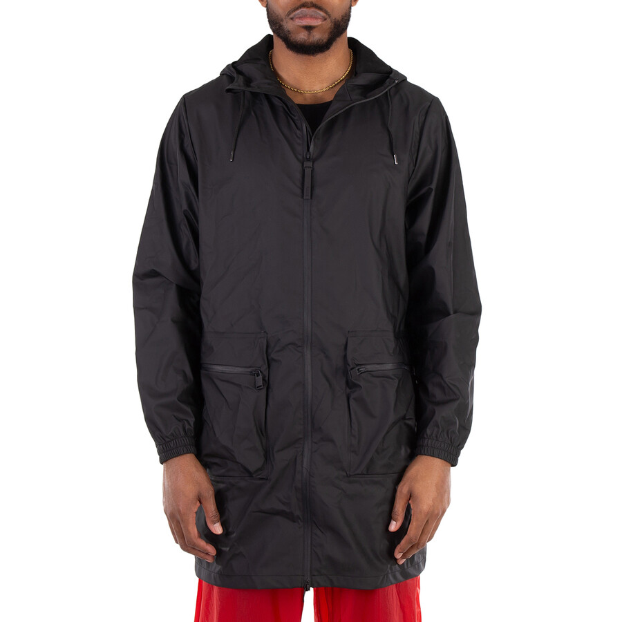 Men's Black Long Cargo Jacket