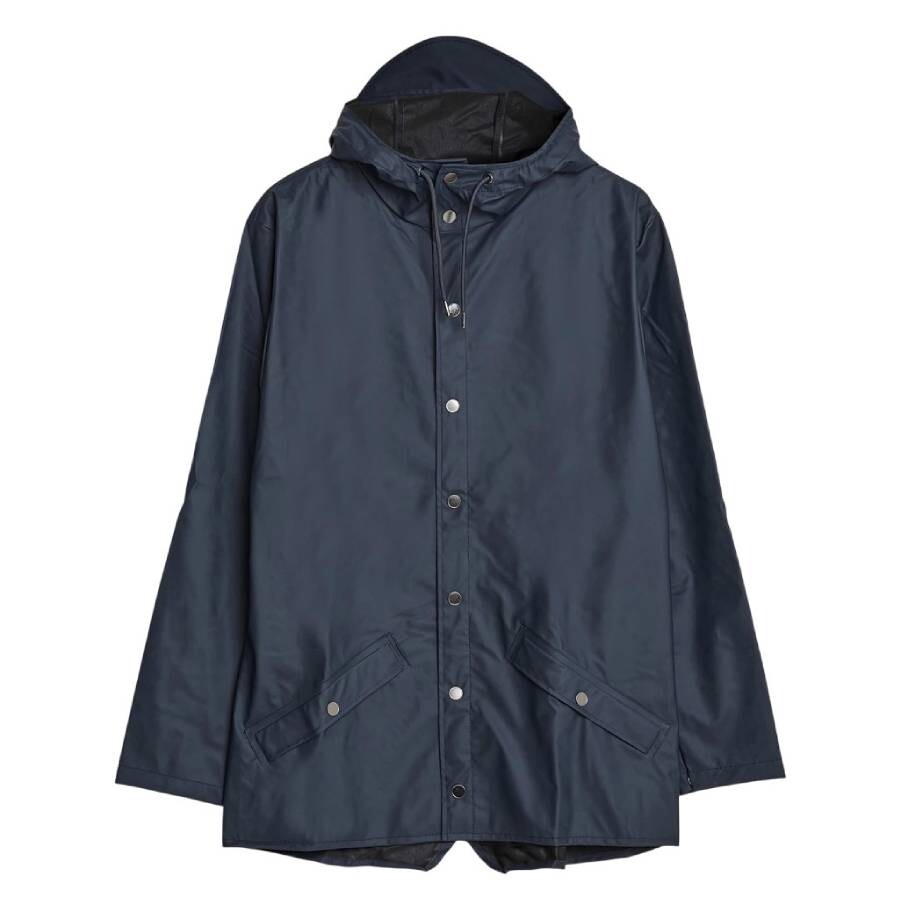 Navy Waterproof Hooded Rain Jacket
