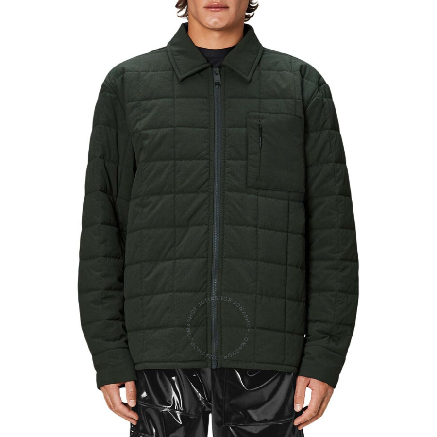 Rains Quilted Giron Liner Nylon Overshirt In Green