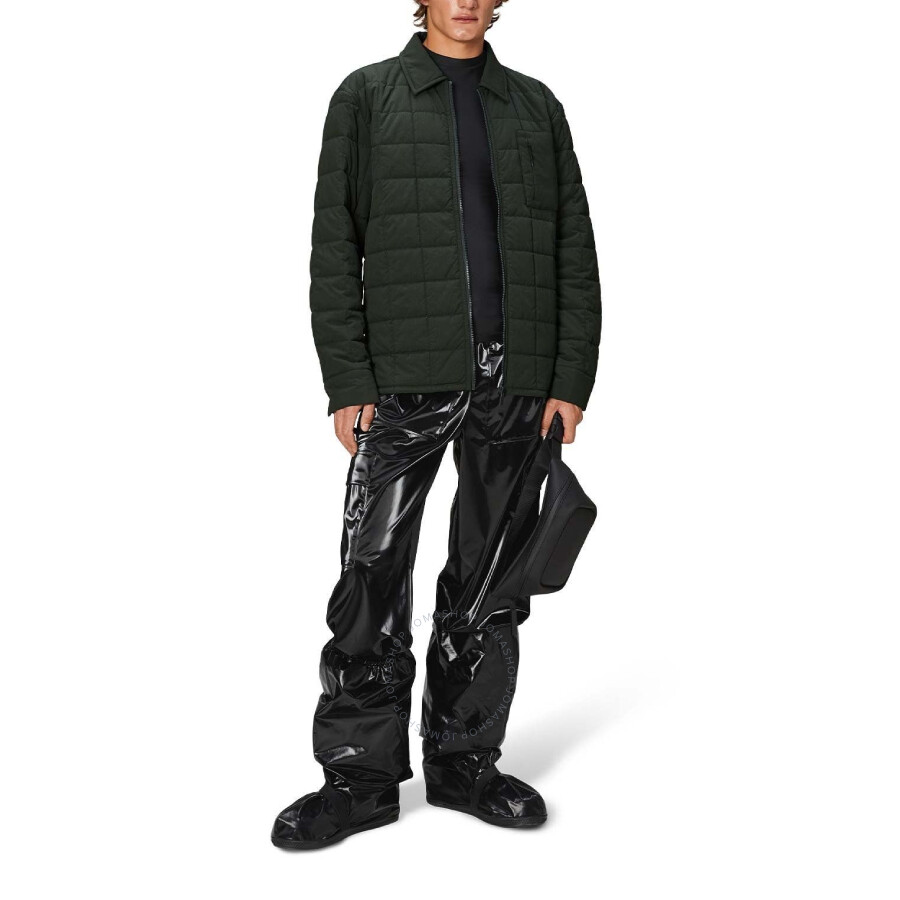 Rains Quilted Giron Liner Nylon Overshirt In Green