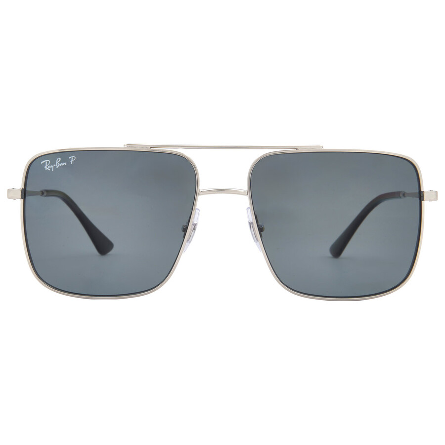 Ray Ban Ari Polarized Dark Grey Square Unisex Sunglasses Rb3758 003/81 56