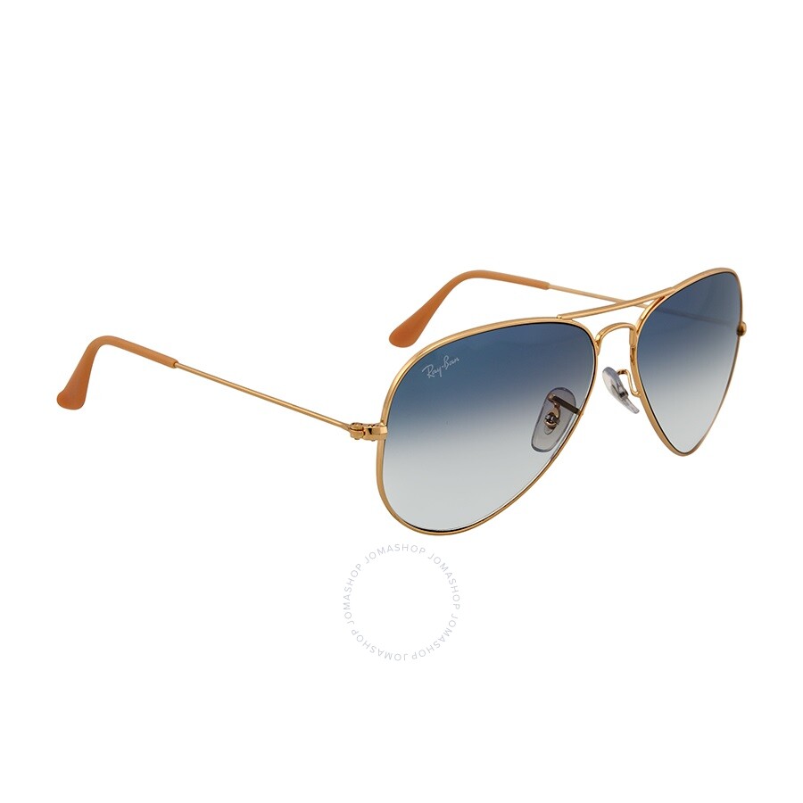 Ray Ban Aviator Gradient Light Blue Unisex Sunglasses Rb3025 001/3f 58 In Blue
