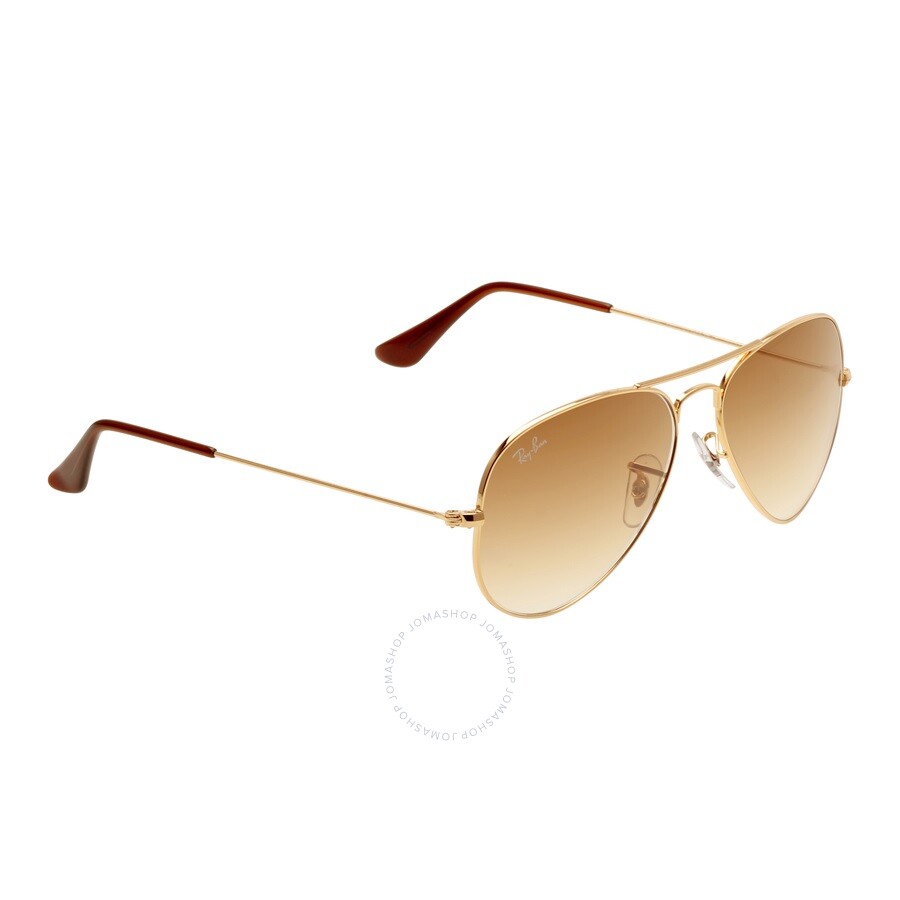 Ray Ban Aviator Gradient Light Brown Pilot Unisex Sunglasses Rb3025 001/51 55 In Brown / Gold