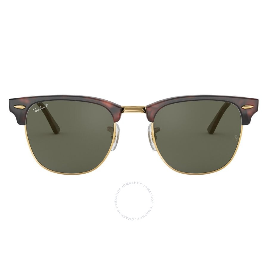 RAY BAN RAY BAN CLUBMASTER CLASSIC POLARIZED GREEN CLASSIC G-15 SQUARE UNISEX SUNGLASSES RB3016 990/58 55