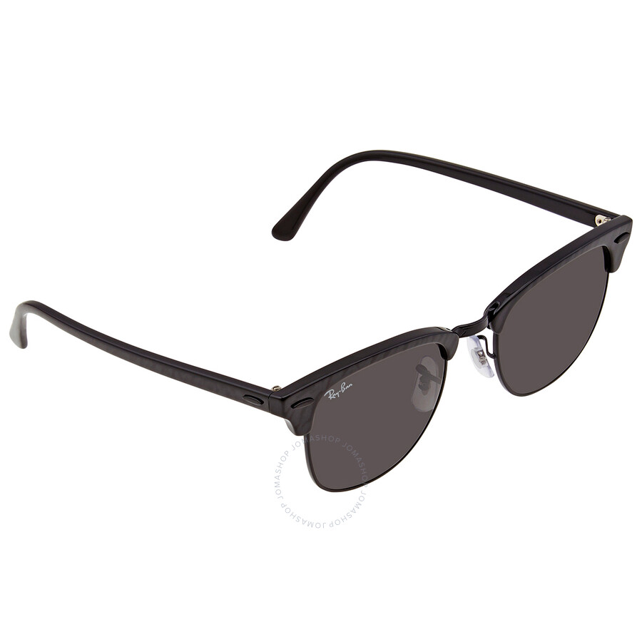 Ray Ban Clubmaster Marble Dark Grey Square Unisex Sunglasses Rb3016 1305b1 51 In Black / Dark / Grey