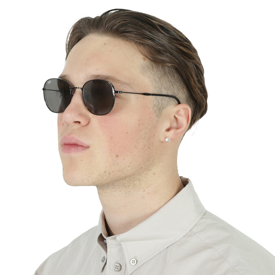Ray Ban Dark Grey Phantos Unisex Sunglasses Rb3809 002/b1 55 In Black / Dark / Grey
