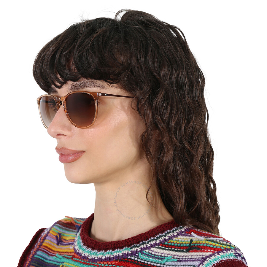 Ray Ban Ray-ban Erika 54mm Gradient Round Sunglasses In Brown / Dark