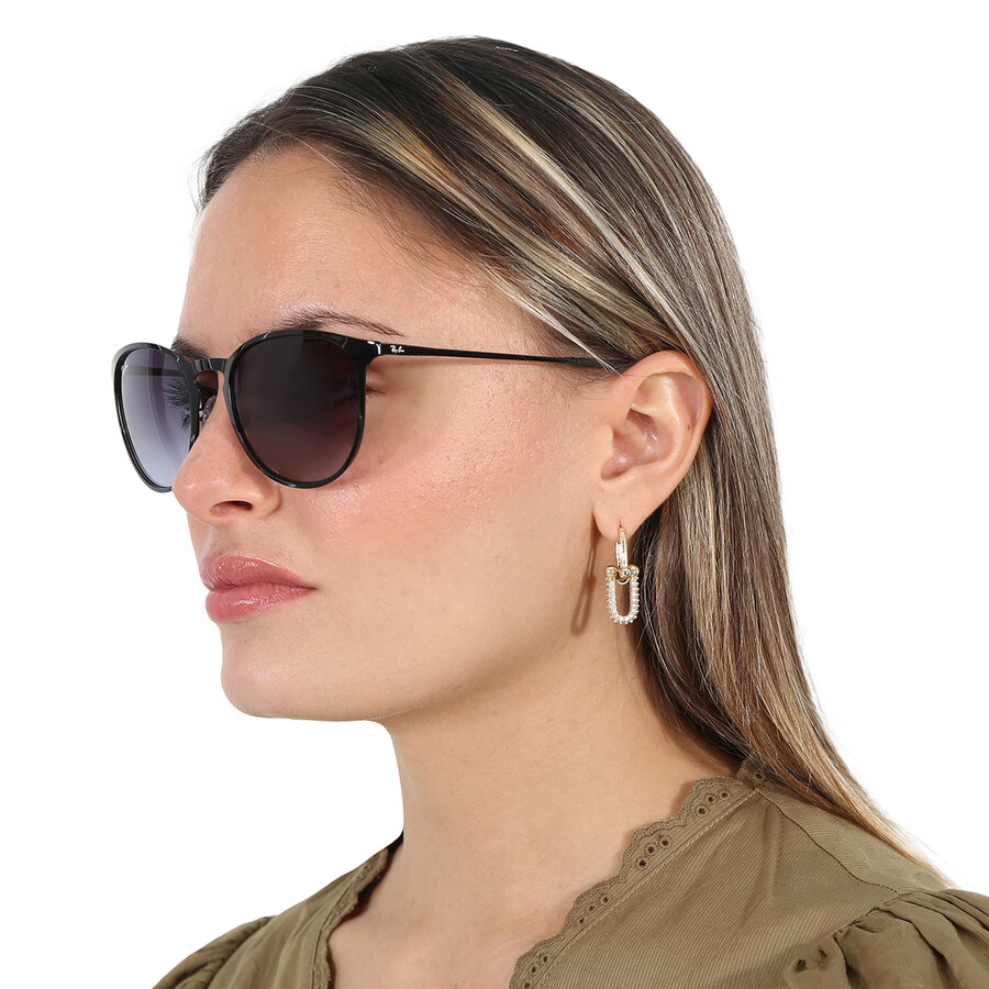 Ray Ban Ray-ban Erica Polarized Classic Round Sunglasses, 54mm In Black / Gray / Grey