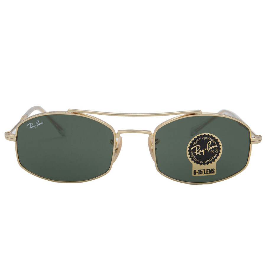 Ray Ban G-15 Green Oval Unisex Sunglasses Rb3719 001/31 51