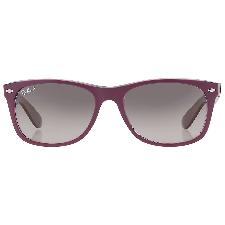 Ray Ban Gray Gradient Polarized Square Unisex Sunglasses Rb2132 6606m3 58 In Gray / Violet