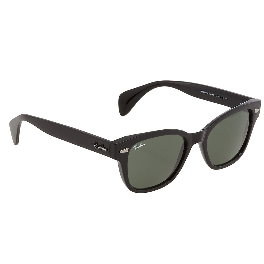 Ray Ban Green Rectangular Unisex Sunglasses Rb0880s 901/31 52 In Black / Green